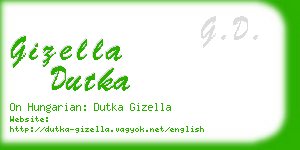 gizella dutka business card